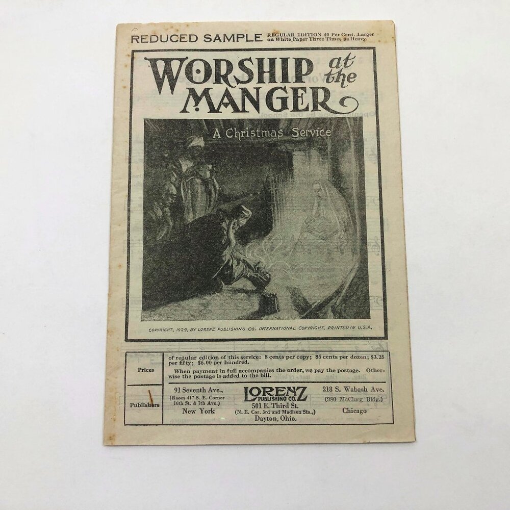 Music Booklet Worship at the Manger & Follow the Star 1929 Lorenz Publishing